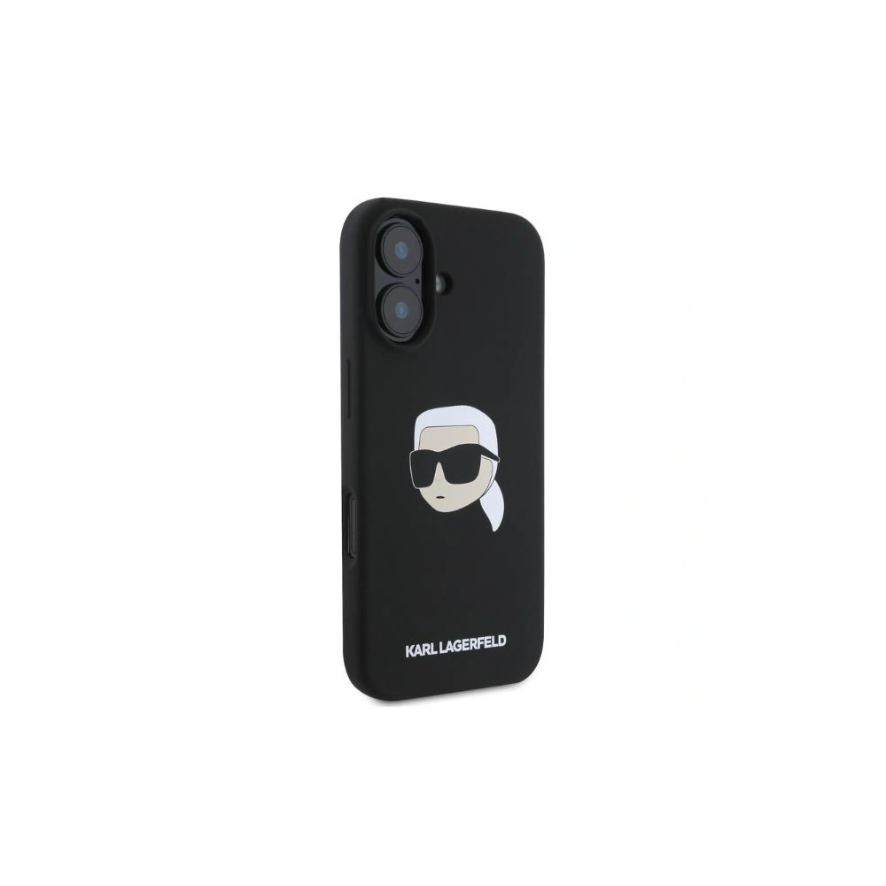 Etui Karl Lagerfeld KLHMP16SSKHPPLK Apple iPhone 16 hardcase Silicone Karl Head Print MagSafe czarny - iPhone 16 - Karl Lagerfeld
