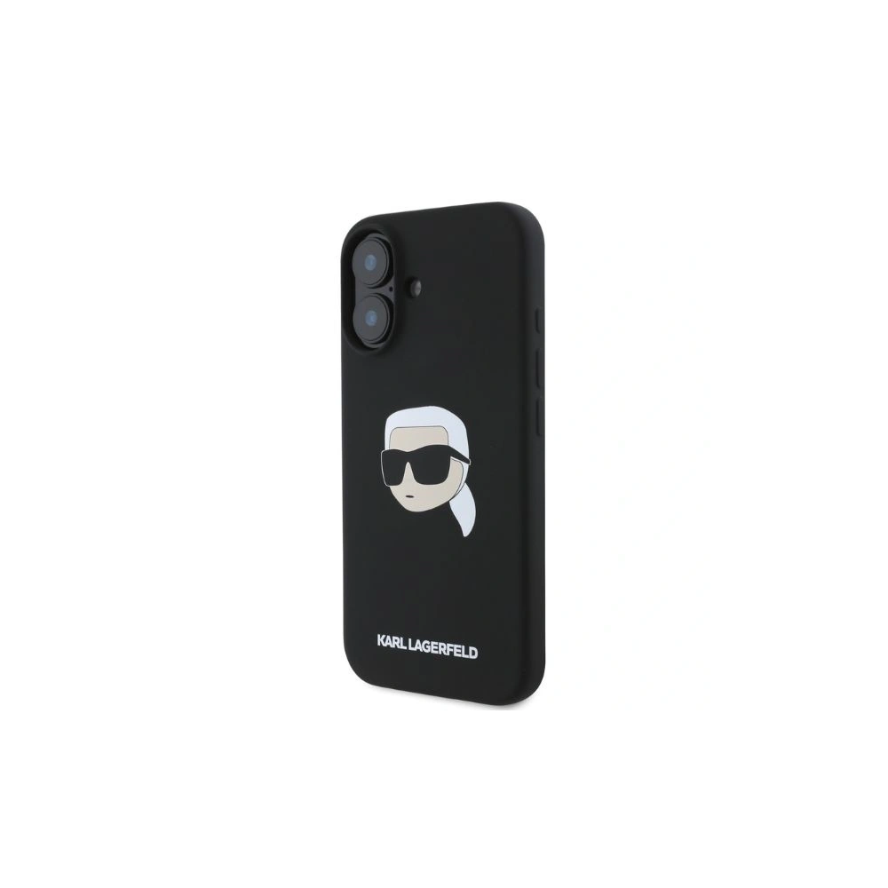 Etui Karl Lagerfeld KLHMP16SSKHPPLK Apple iPhone 16 hardcase Silicone Karl Head Print MagSafe czarny - iPhone 16 - Karl Lagerfeld