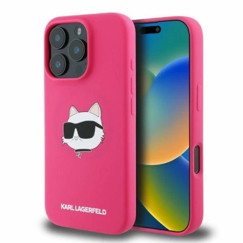 Kup Fall Karl Lagerfeld KLHMP16XSCHPPLF Apple iPhone 16 Pro Max Hardcase Silikon Choupette Kopf Druck MagSafe fuchsia - KLD2166 - {ean13} - Sklep Home Screen