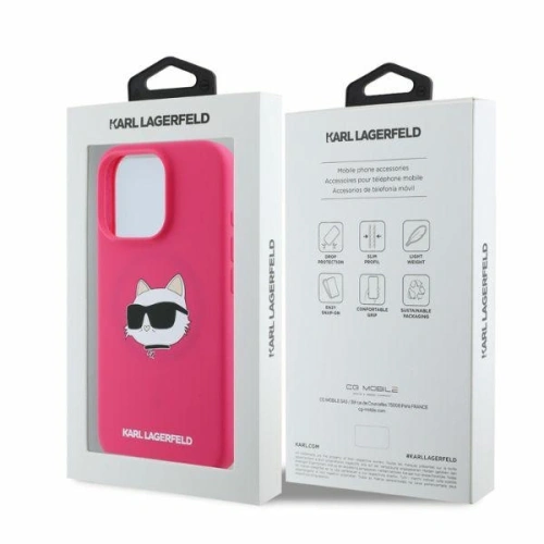 Kup Případ Karl Lagerfeld KLHMP16XSCHPPLF pro Apple iPhone 16 Pro Max tvrdý kryt silikonový s potiskem hlavy Choupette MagSafe fuchsiový - KLD2166 - {ean13} - Sklep Home Screen