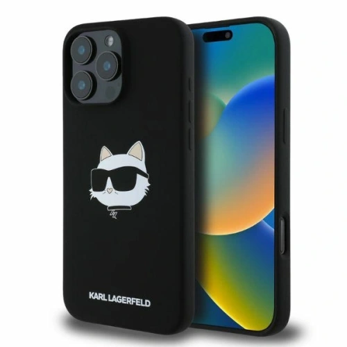 Kup Etui Karl Lagerfeld KLHMP16XSCHPPLK Apple iPhone 16 Pro Max hardcase Silicone Choupette Head Print MagSafe czarny - KLD2167 - {ean13} - Sklep Home Screen