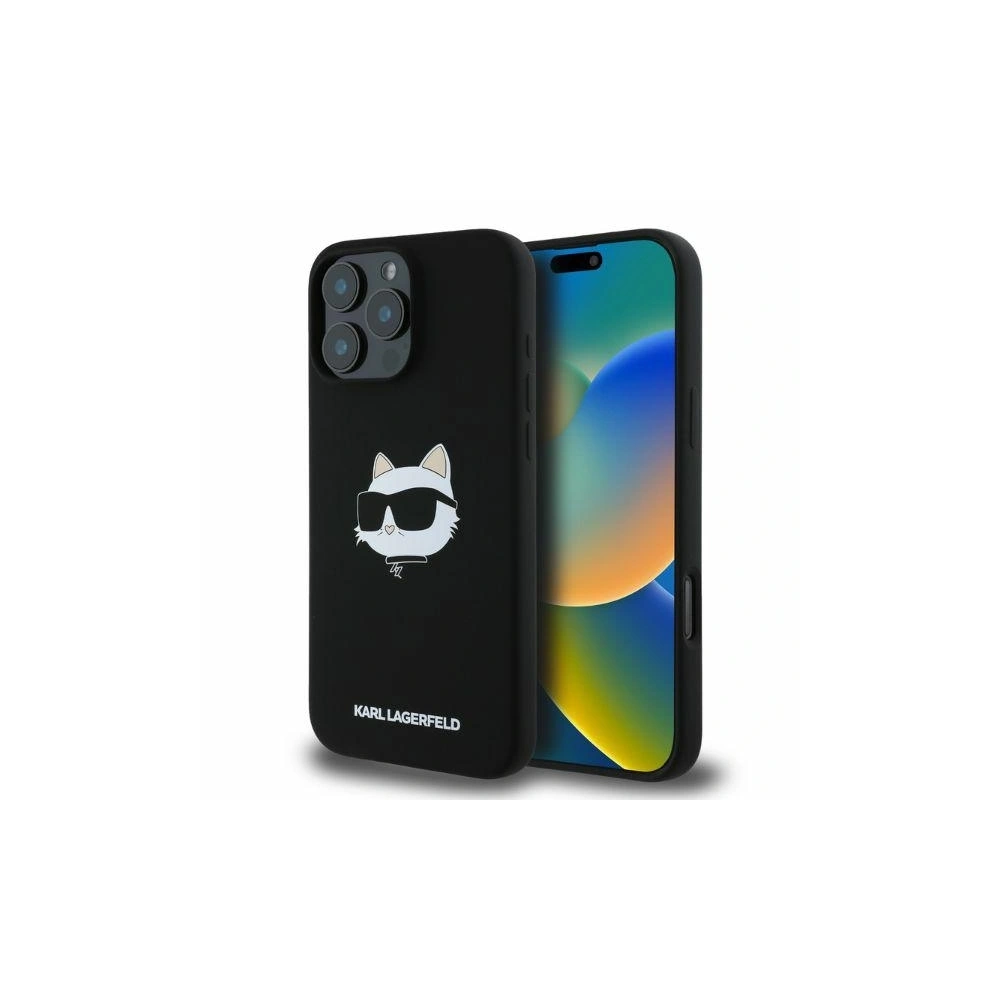 Etui Karl Lagerfeld KLHMP16XSCHPPLK Apple iPhone 16 Pro Max hardcase Silicone Choupette Head Print MagSafe czarny