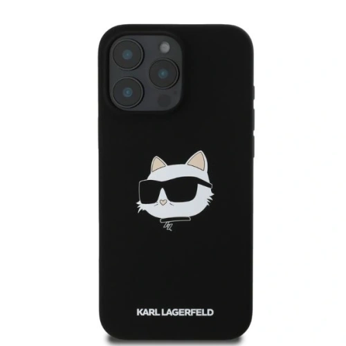 Kup Fall Karl Lagerfeld KLHMP16XSCHPPLK Apple iPhone 16 Pro Max Hartschale Silikon Choupette Kopf Druck MagSafe schwarz - KLD2167 - {ean13} - Sklep Home Screen