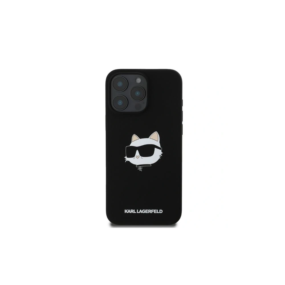 Etui Karl Lagerfeld KLHMP16XSCHPPLK Apple iPhone 16 Pro Max hardcase Silicone Choupette Head Print MagSafe czarny