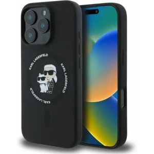 Kup Fall Karl Lagerfeld KLHMP16XSCMKCRHK Apple iPhone 16 Pro Max Hartschale Silikon Karl&Choupette Köpfe Ring MagSafe schwarz - KLD2168 - {ean13} - Sklep Home Screen