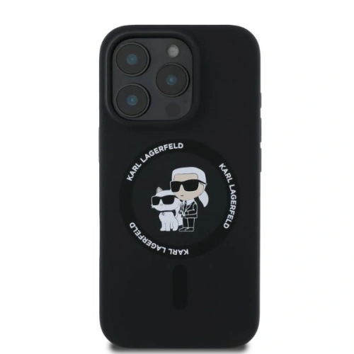 Kup Fall Karl Lagerfeld KLHMP16XSCMKCRHK Apple iPhone 16 Pro Max Hartschale Silikon Karl&Choupette Köpfe Ring MagSafe schwarz - KLD2168 - {ean13} - Sklep Home Screen