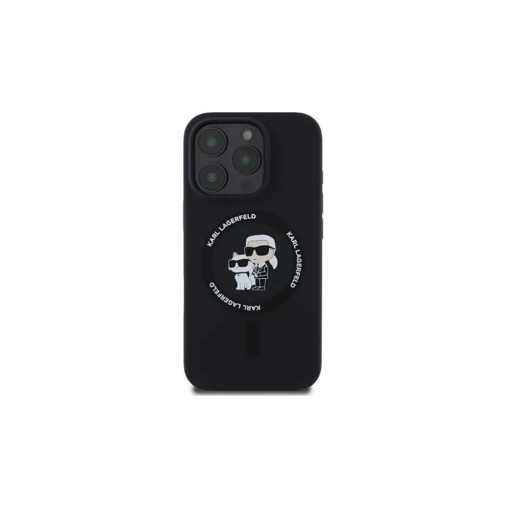 Etui Karl Lagerfeld KLHMP16XSCMKCRHK Apple iPhone 16 Pro Max hardcase Silicone Karl&Choupette Heads Ring MagSafe czarny - iPhone 16 Pro Max - Karl Lagerfeld
