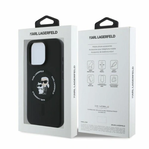 Kup Fall Karl Lagerfeld KLHMP16XSCMKCRHK Apple iPhone 16 Pro Max Hartschale Silikon Karl&Choupette Köpfe Ring MagSafe schwarz - KLD2168 - {ean13} - Sklep Home Screen