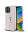 Fall Karl Lagerfeld KLHMP16XSCMKCRHP Apple iPhone 16 Pro Max Hartschale Silikon Karl&Choupette Köpfe Ring MagSafe pink