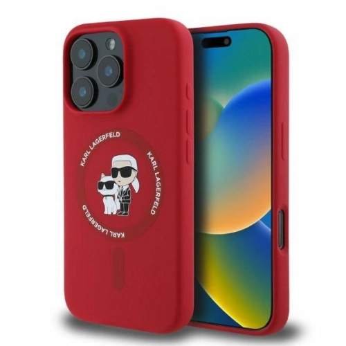 Kup Etui Karl Lagerfeld KLHMP16XSCMKCRHR Apple iPhone 16 Pro Max hardcase Silicone Karl&Choupette Heads Ring MagSafe czerwony - KLD21670 - {ean13} - Sklep Home Screen