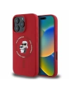 Eset Karl Lagerfeld KLHMP16XSCMKCRHR Apple iPhone 16 Pro Max kemény tok Szilikon Karl&Choupette Fejek Gyűrű MagSafe piros