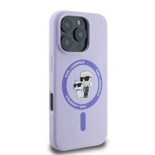 Buy Case Karl Lagerfeld KLHMP16XSCMKCRHU Apple iPhone 16 Pro Max hardcase Silicone Karl&Choupette Heads Ring MagSafe purple - KLD21671 - {ean13} - Home Screen Store Europe