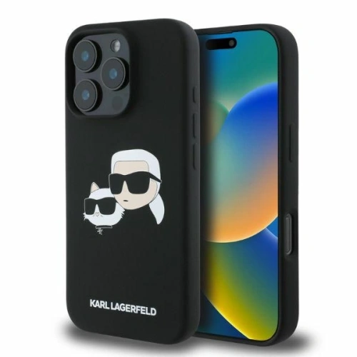 Kup Etui Karl Lagerfeld KLHMP16XSKCHPPLK Apple iPhone 16 Pro Max hardcase Silicone Double Heads Print MagSafe czarny - KLD21672 - {ean13} - Sklep Home Screen