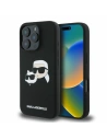 Případ Karl Lagerfeld KLHMP16XSKCHPPLK Apple iPhone 16 Pro Max tvrdý obal Silikonový dvouhlavý tisk MagSafe černý