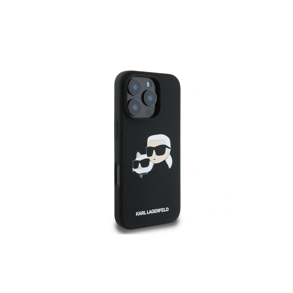 Etui Karl Lagerfeld KLHMP16XSKCHPPLK Apple iPhone 16 Pro Max hardcase Silicone Double Heads Print MagSafe czarny