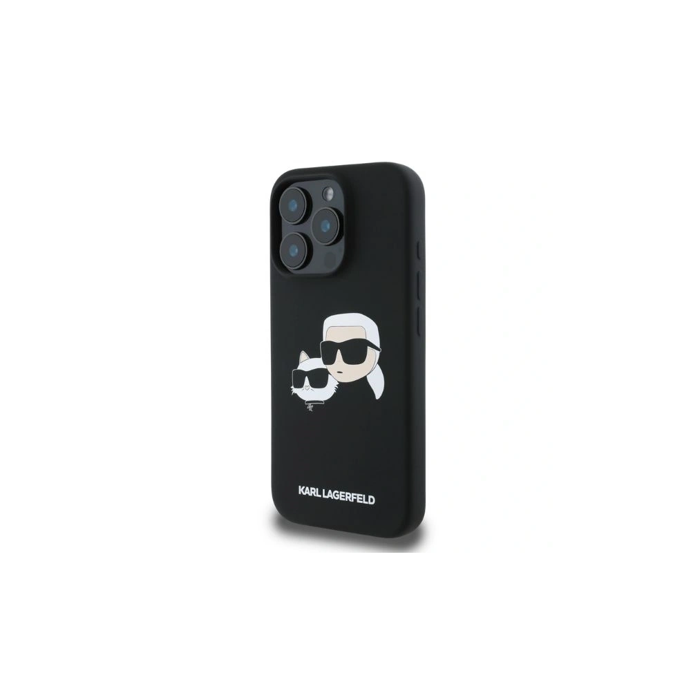 Etui Karl Lagerfeld KLHMP16XSKCHPPLK Apple iPhone 16 Pro Max hardcase Silicone Double Heads Print MagSafe czarny