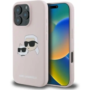 Kup Caz Karl Lagerfeld KLHMP16XSKCHPPLP Apple iPhone 16 Pro Max hardcase Siliconă Imprimare Double Heads MagSafe roz - KLD21673 - {ean13} - Sklep Home Screen