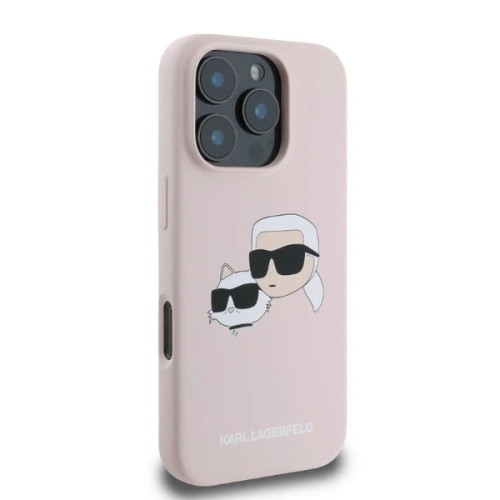 Kup Případ Karl Lagerfeld KLHMP16XSKCHPPLP Apple iPhone 16 Pro Max tvrdý kryt silikonový s potiskem dvojité hlavy MagSafe růžový - KLD21673 - {ean13} - Sklep Home Screen