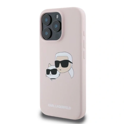 Kup Případ Karl Lagerfeld KLHMP16XSKCHPPLP Apple iPhone 16 Pro Max tvrdý kryt silikonový s potiskem dvojité hlavy MagSafe růžový - KLD21673 - {ean13} - Sklep Home Screen