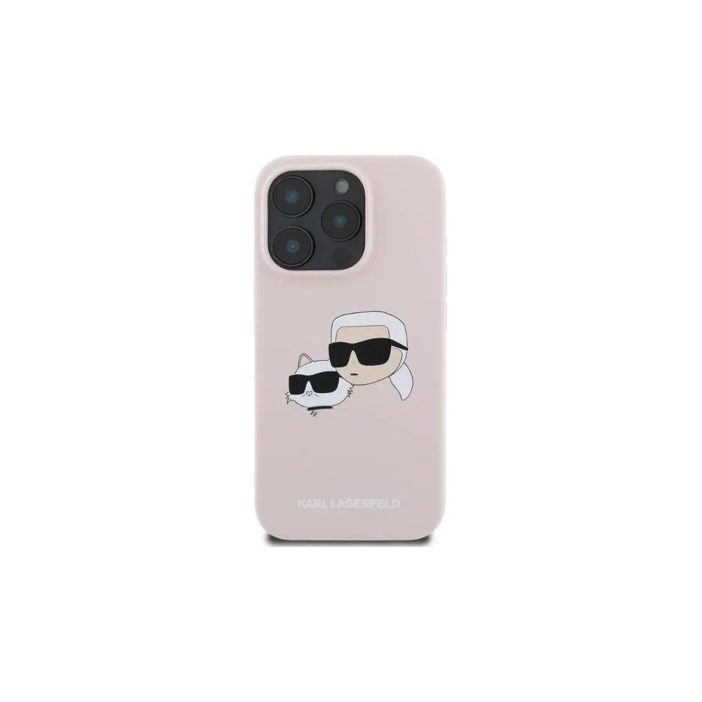 Etui Karl Lagerfeld KLHMP16XSKCHPPLP Apple iPhone 16 Pro Max hardcase Silicone Double Heads Print MagSafe różowy