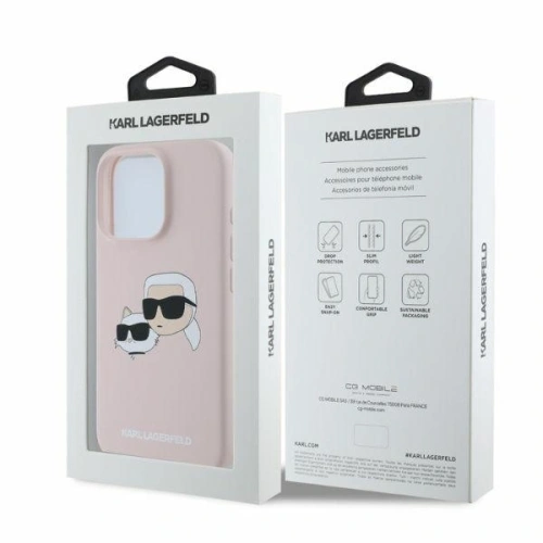 Kup Případ Karl Lagerfeld KLHMP16XSKCHPPLP Apple iPhone 16 Pro Max tvrdý kryt silikonový s potiskem dvojité hlavy MagSafe růžový - KLD21673 - {ean13} - Sklep Home Screen