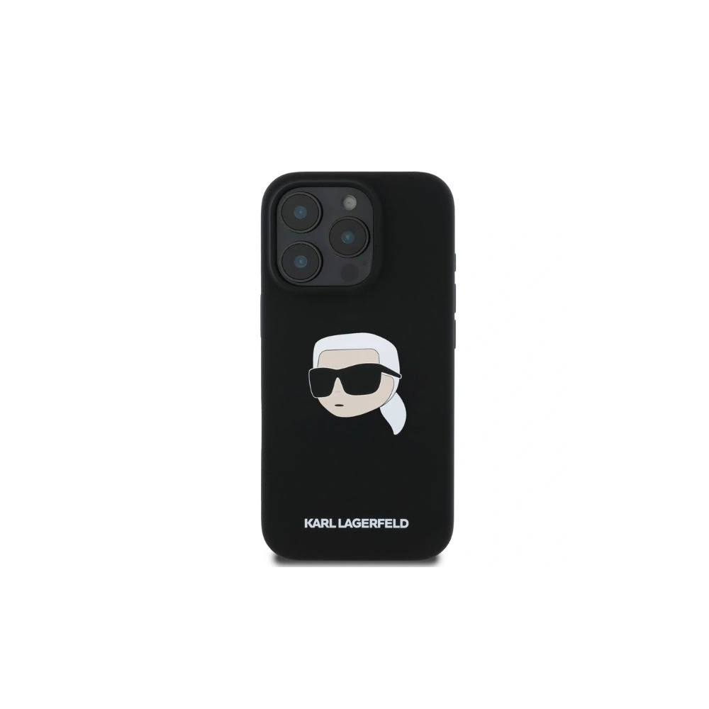 Etui Karl Lagerfeld KLHMP16XSKHPPLK Apple iPhone 16 Pro Max hardcase Silicone Karl Head Print MagSafe czarny - iPhone 16 Pro Max - Karl Lagerfeld