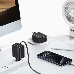 Kup Ładowarka sieciowa USAMS USB-C + zwijany kabel USB-C PD+QC 20W Gan Fast Charging biały YC Series - USA1170 - {ean13} - Sklep Home Screen