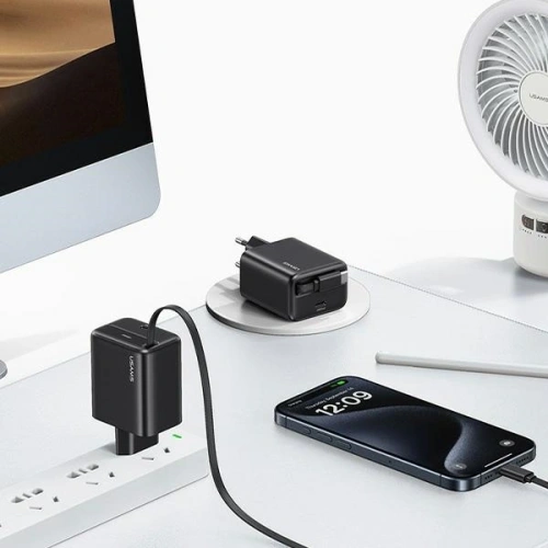 Kup Încărcător de perete USB-C USAMS + cablu USB-C retractabil PD+QC 20W Gan Încărcare rapidă alb YC Series - USA1170 - {ean13} - Sklep Home Screen