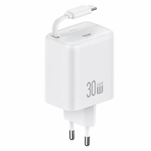 Kup Ładowarka sieciowa USAMS USB-C + zwijany kabel USB-C PD+QC 30W Gan Fast Charging biały YC Series - USA1172 - {ean13} - Sklep Home Screen