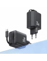 Kup USAMS USB-C nástěnná nabíječka + zatahovací USB-C kabel PD+QC 30W Gan rychlé nabíjení černá YC série - USA1173 - {ean13} - Sklep Home Screen