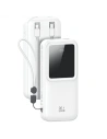 USAMS power bank with built-in USB-C + Lightning cables 30000mAh 20W PD+QC 3.0 Fast Charge X-chel Series white - Powerbanks - Usams