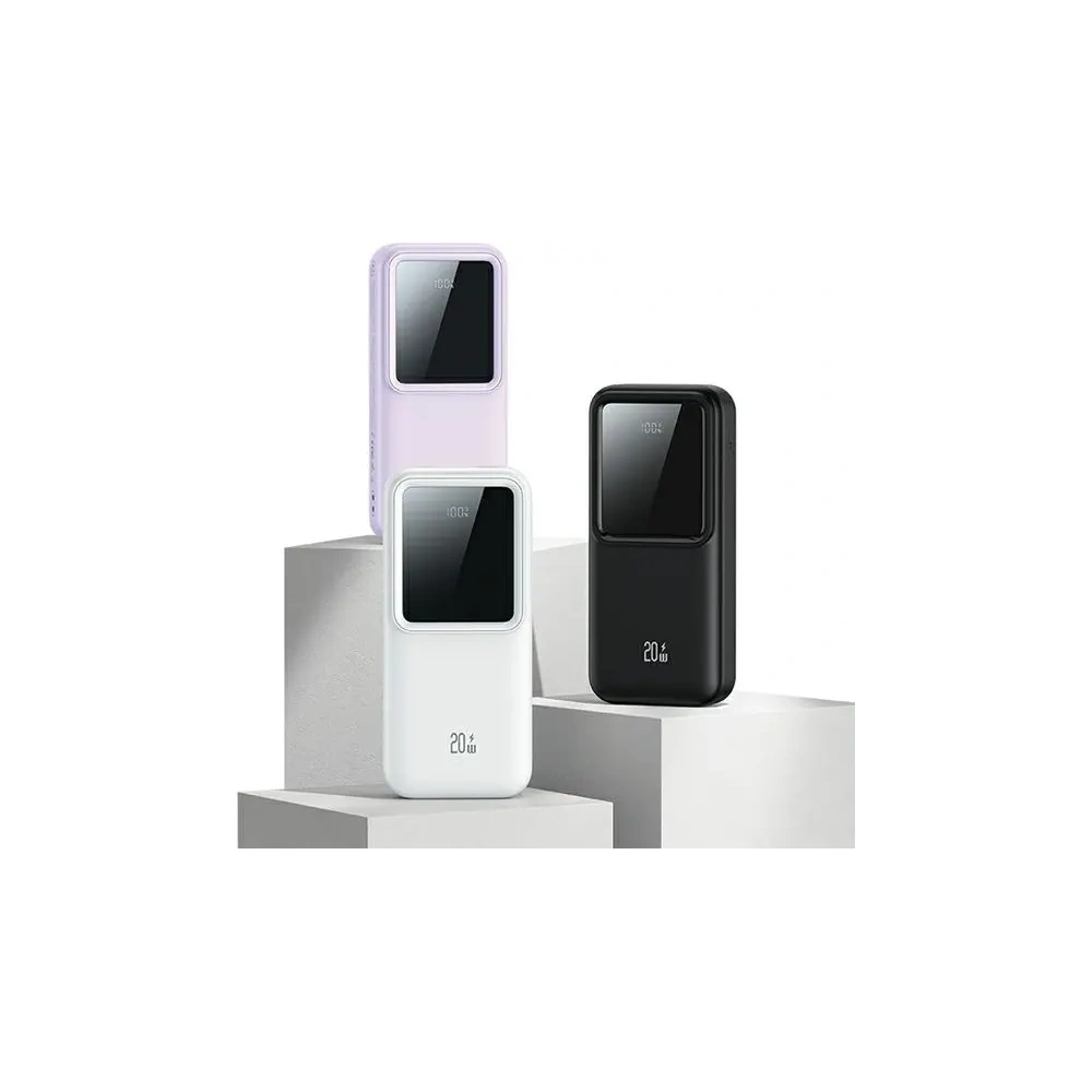 Powerbank USAMS z wbudowanymi kablami USB-C + Lightning 30000mAh 20W PD+QC 3.0 Fast Charge X-chel Series biały - Powerbanki - Usams