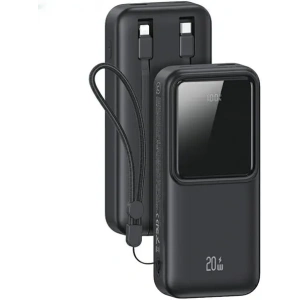 Buy USAMS power bank with built-in USB-C + Lightning cables 30000mAh 20W PD+QC 3.0 Fast Charge X-chel Series black - USA1175 - {ean13} - Home Screen Store Europe