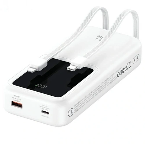 Kup Powerbank USAMS z wbudowanymi kablami USB-C + Lightning 30000mAh 20W PD+QC 3.0 Fast Charge X-chel Series czarny - USA1175 - {ean13} - Sklep Home Screen