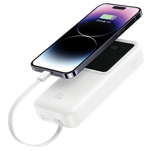 Buy USAMS power bank with built-in USB-C + Lightning cables 30000mAh 20W PD+QC 3.0 Fast Charge X-chel Series black - USA1175 - {ean13} - Home Screen Store Europe