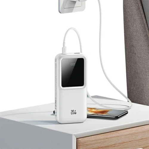 Buy USAMS power bank with built-in USB-C + Lightning cables 30000mAh 20W PD+QC 3.0 Fast Charge X-chel Series black - USA1175 - {ean13} - Home Screen Store Europe