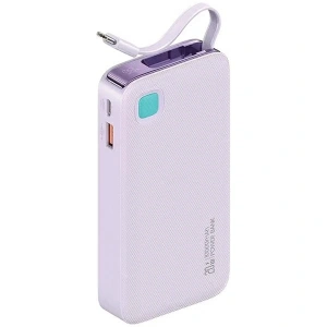 Kup Powerbank USAMS + zwijany kabel USB-C 10000 mAh PD 20W Fast Charge XY Series fioletowy - USA1177 - {ean13} - Sklep Home Screen