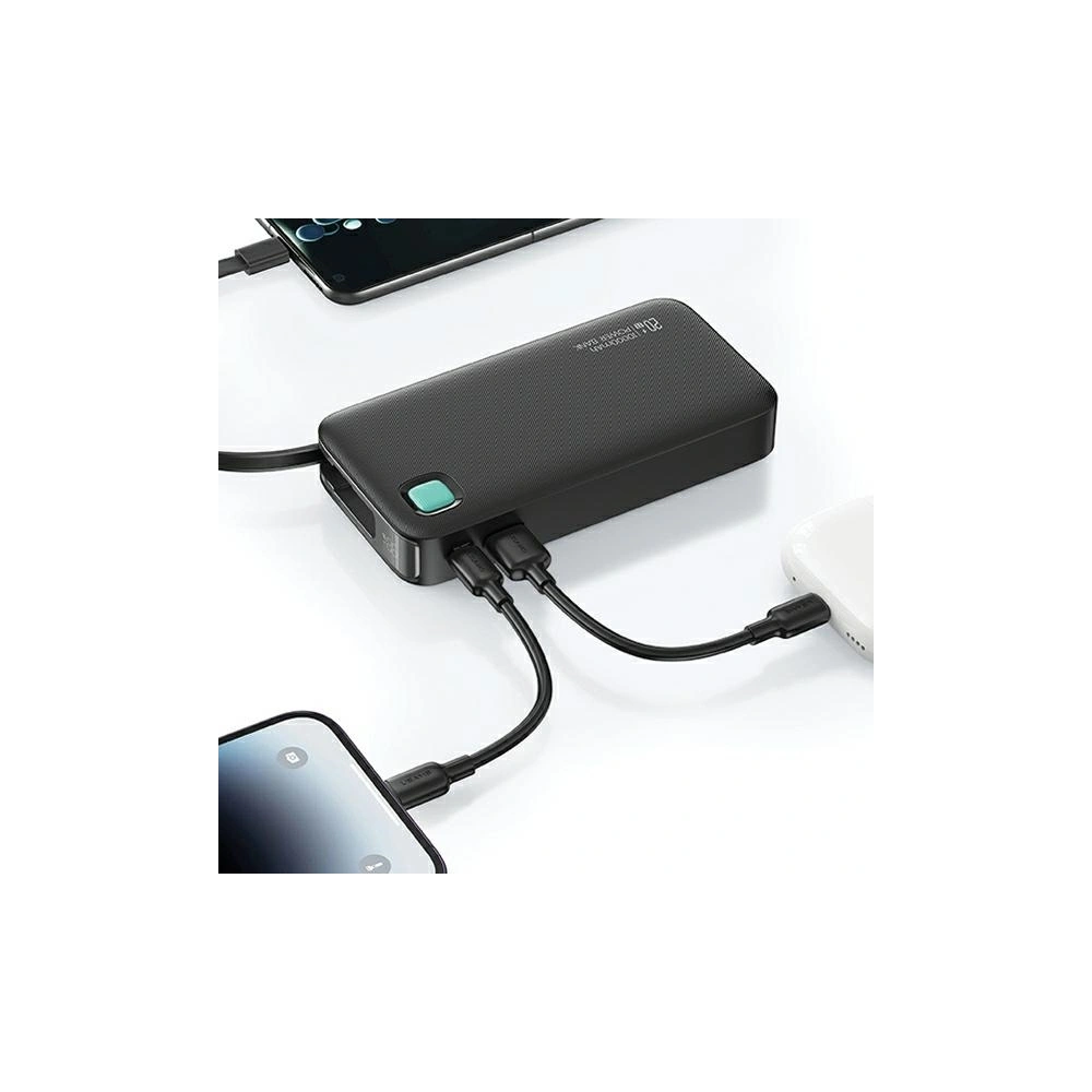 Powerbank USAMS + zwijany kabel USB-C 10000 mAh PD 20W Fast Charge XY Series fioletowy - Powerbanki - Usams