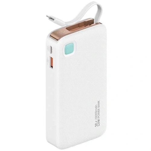 Kup USAMS Powerbank + visszahúzható Lightning kábel 10000 mAh PD 20W Gyors Töltés XY Sorozat fehér - USA1178 - {ean13} - Sklep Home Screen