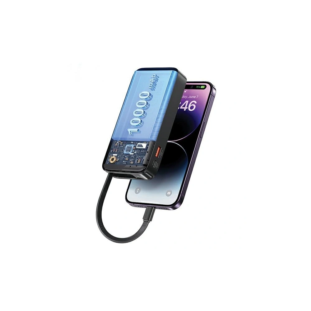 Powerbank USAMS + zwijany kabel Lightning 10000 mAh PD 20W Fast Charge XY Series biały - Powerbanki - Usams