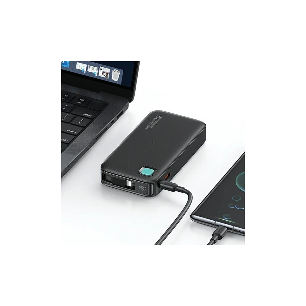 Powerbank USAMS + zwijany kabel Lightning 10000 mAh PD 20W Fast Charge XY Series czarny - Powerbanki - Usams