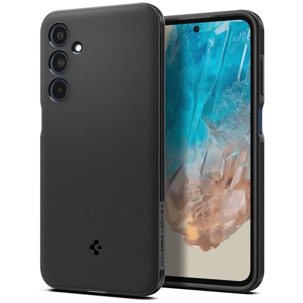 Etui Spigen Essential Sandblast Samsung Galaxy M35 5G Matte Black - Galaxy M35 5G - Spigen