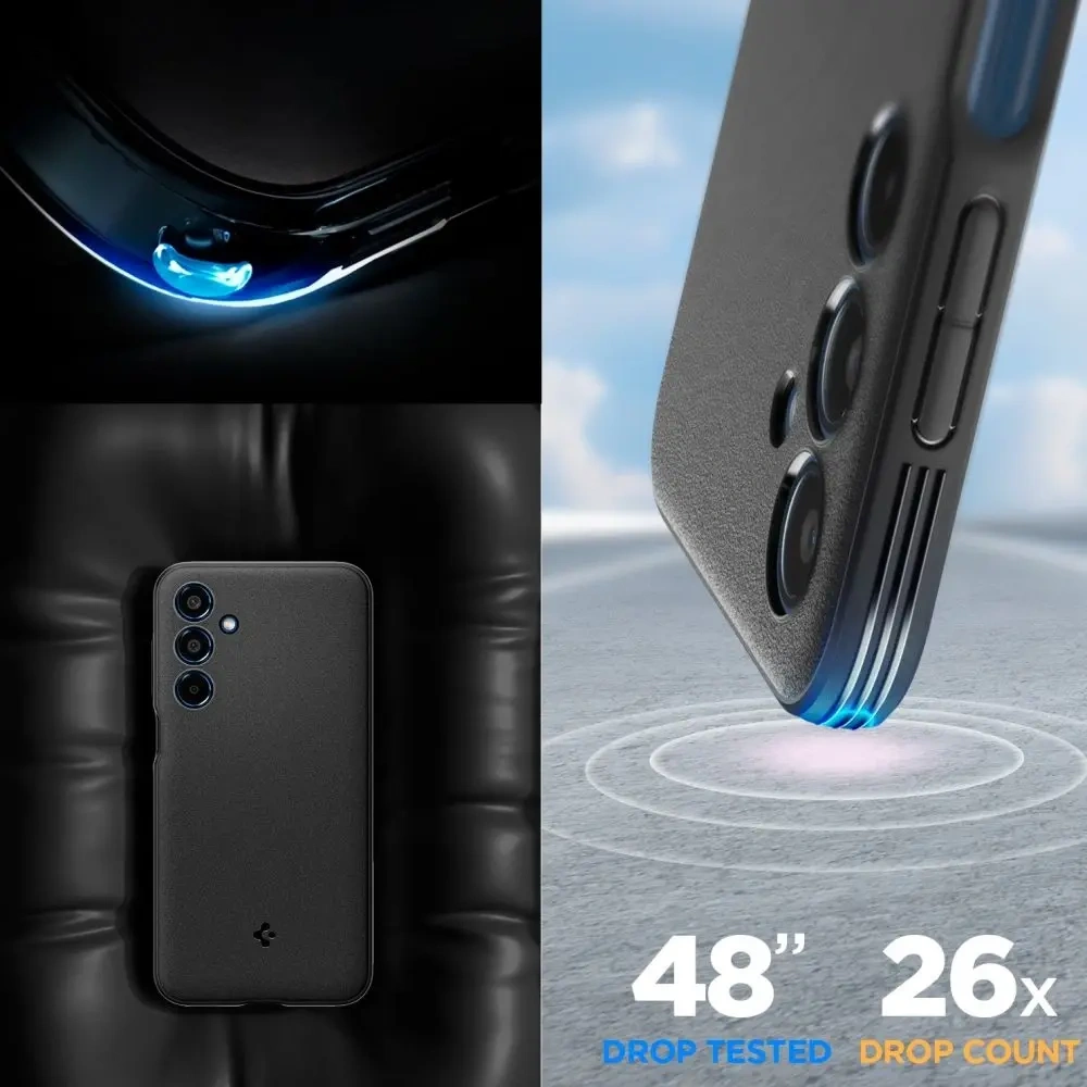 Etui Spigen Essential Sandblast Samsung Galaxy M35 5G Matte Black - Galaxy M35 5G - Spigen