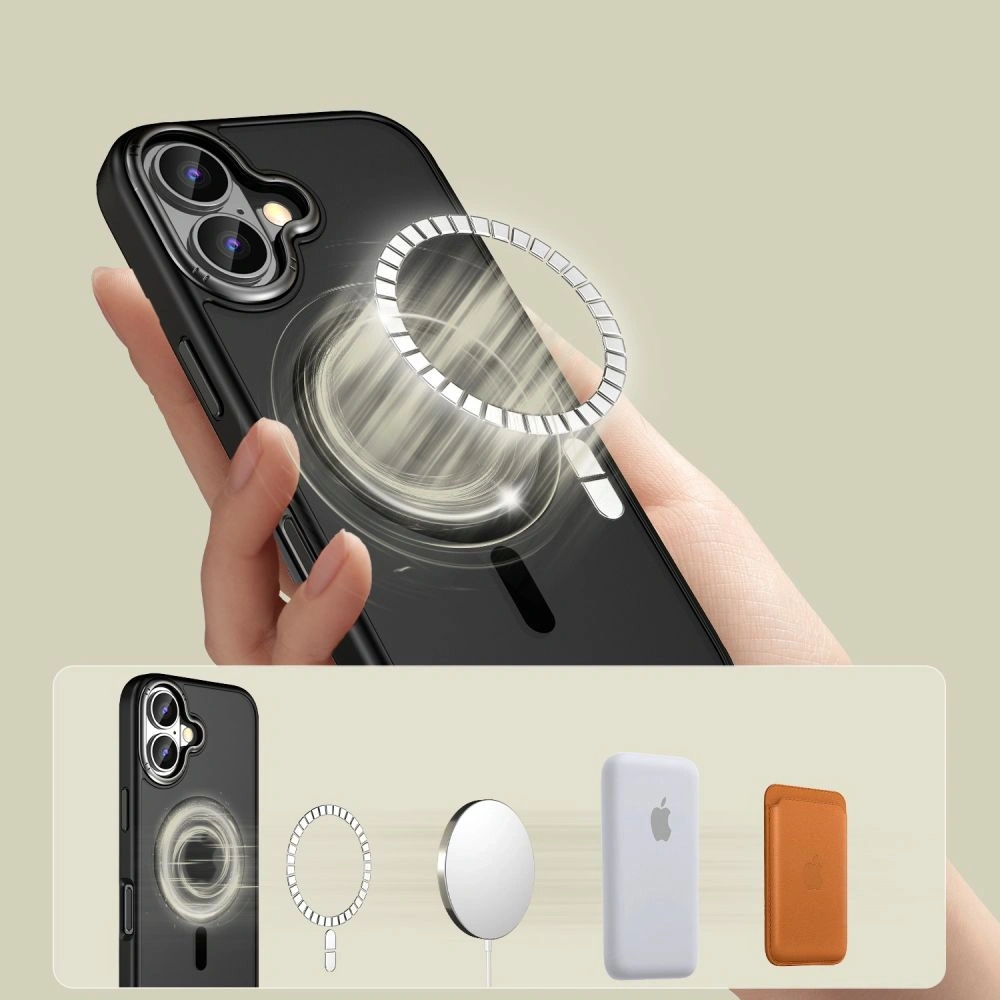 Etui Tech-Protect MagEdge MagSafe Apple iPhone 16 Matte Black/Gunmetal - iPhone 16 - Tech-Protect