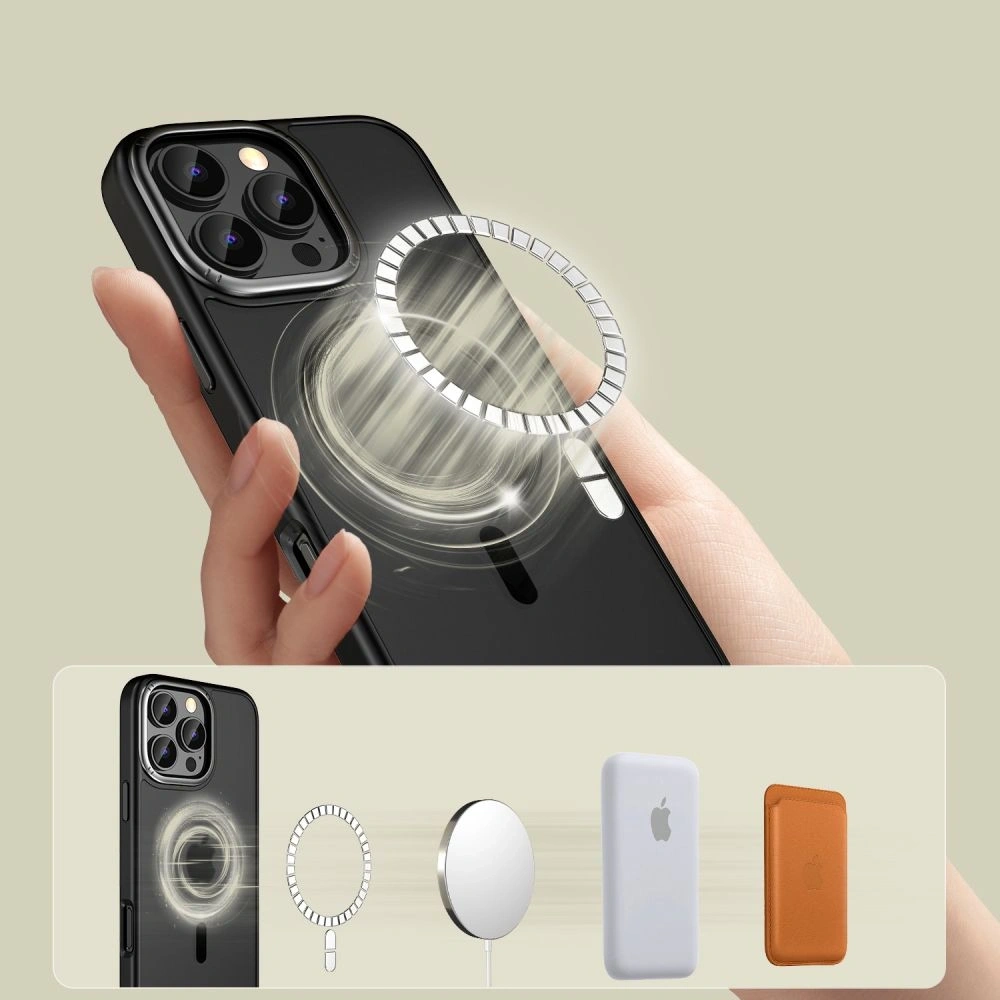 Etui Tech-Protect MagEdge MagSafe Apple iPhone 16 Pro Matte Black/Gunmetal - iPhone 16 Pro - Tech-Protect