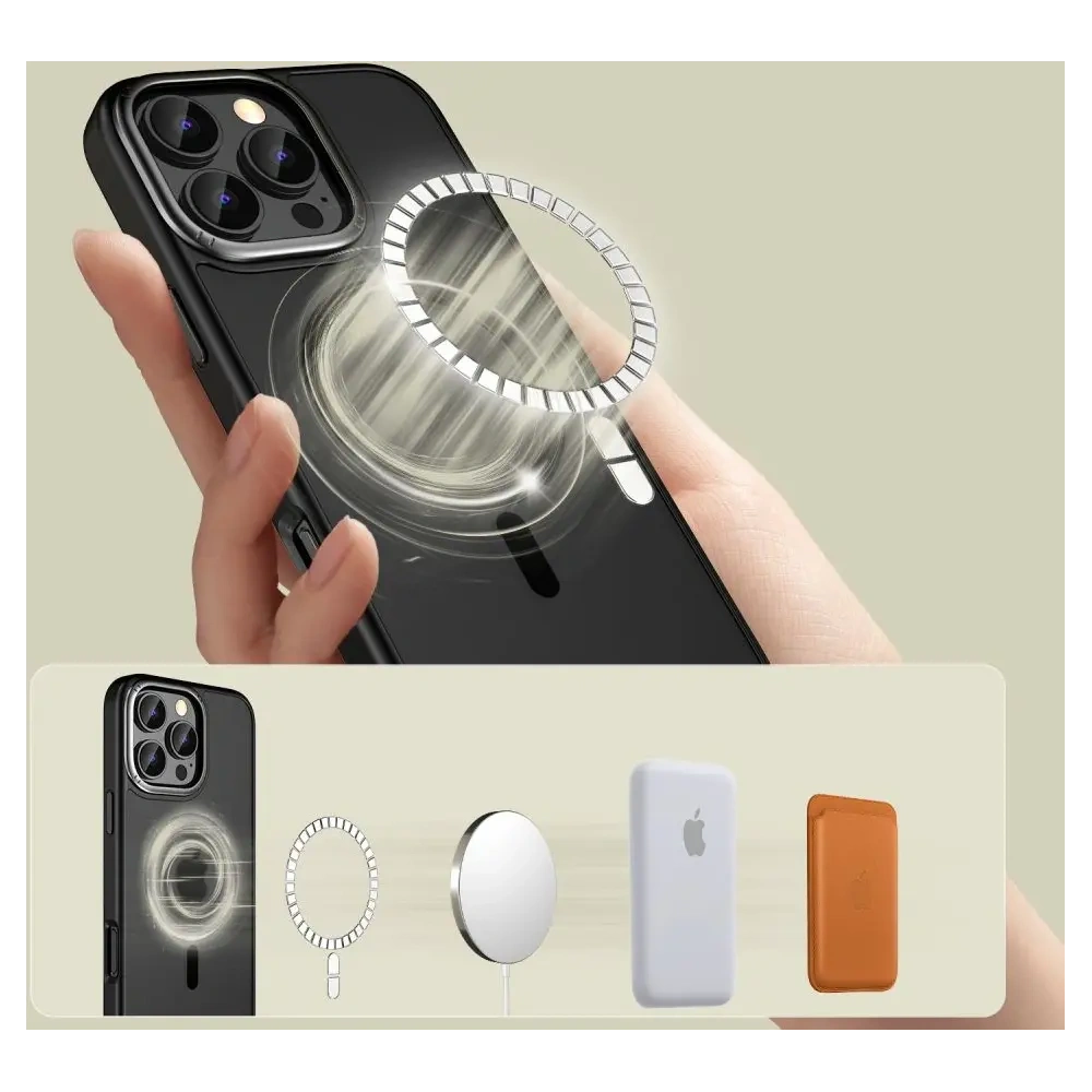 Etui Tech-Protect MagEdge MagSafe Apple iPhone 16 Pro Max Matte Black/Gunmetal - iPhone 16 Pro Max - Tech-Protect