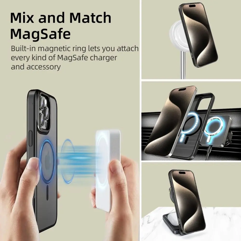 Etui Tech-Protect MagEdge MagSafe Apple iPhone 16 Pro Max Matte Black/Gunmetal - iPhone 16 Pro Max - Tech-Protect