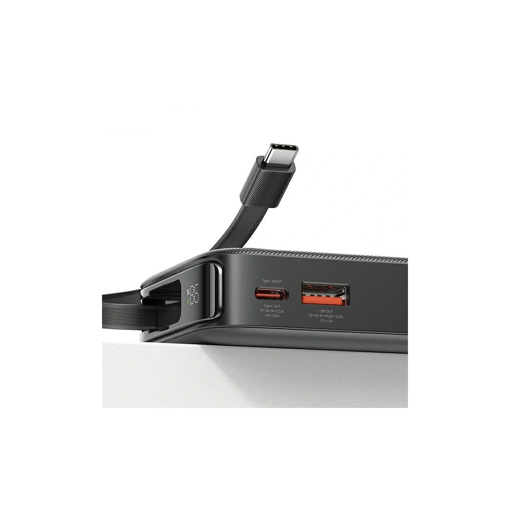 Powerbank USAMS + zwijany kabel Lightning 10000 mAh PD 20W Fast Charge XY Series fioletowy - Powerbanki - Usams