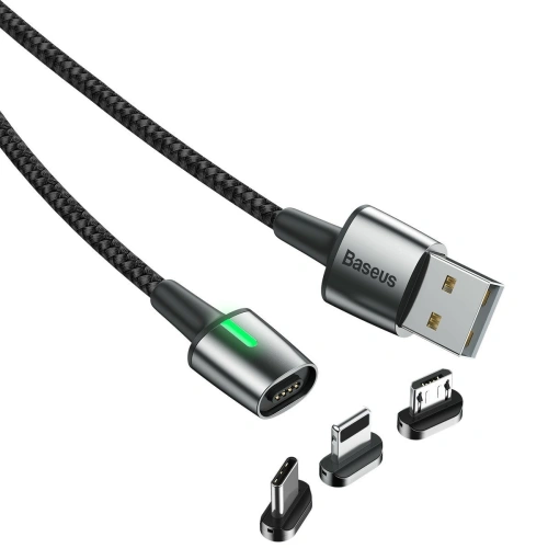 Kup Baseus Magnetisches Kabel Zink-Kit micro USB / USB-C / Lightning 1.5/2A 2m (schwarz) - BSU972BLK - {ean13} - Sklep Home Screen