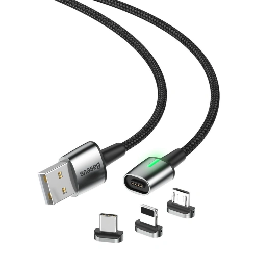 Kup Baseus Magnetisches Kabel Zink-Kit micro USB / USB-C / Lightning 1.5/2A 2m (schwarz) - BSU972BLK - {ean13} - Sklep Home Screen